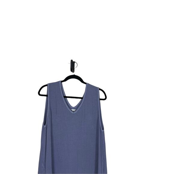 Mododoc Sleeveless V Neck Puckered Maxi Dress Purple Size Small - Picture 2 of 10